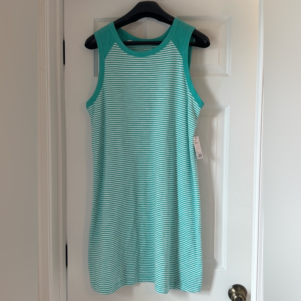 Sonoma Teal and White Striped Dress